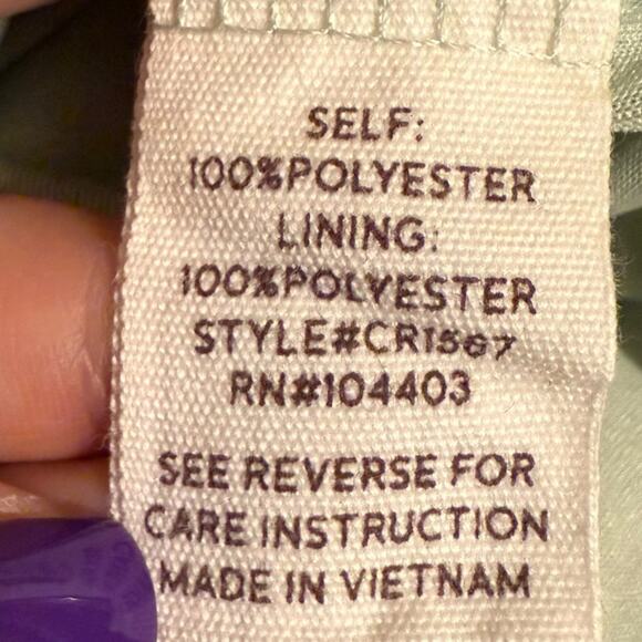 Altar'd State swiss dot long Balloon sleeve sage green loose fit dress size L - Picture 6 of 7